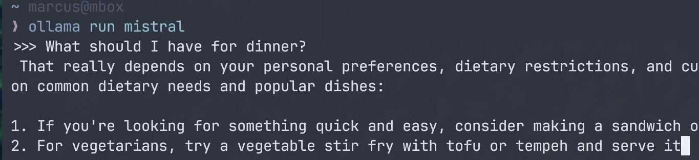 ollama run mistral